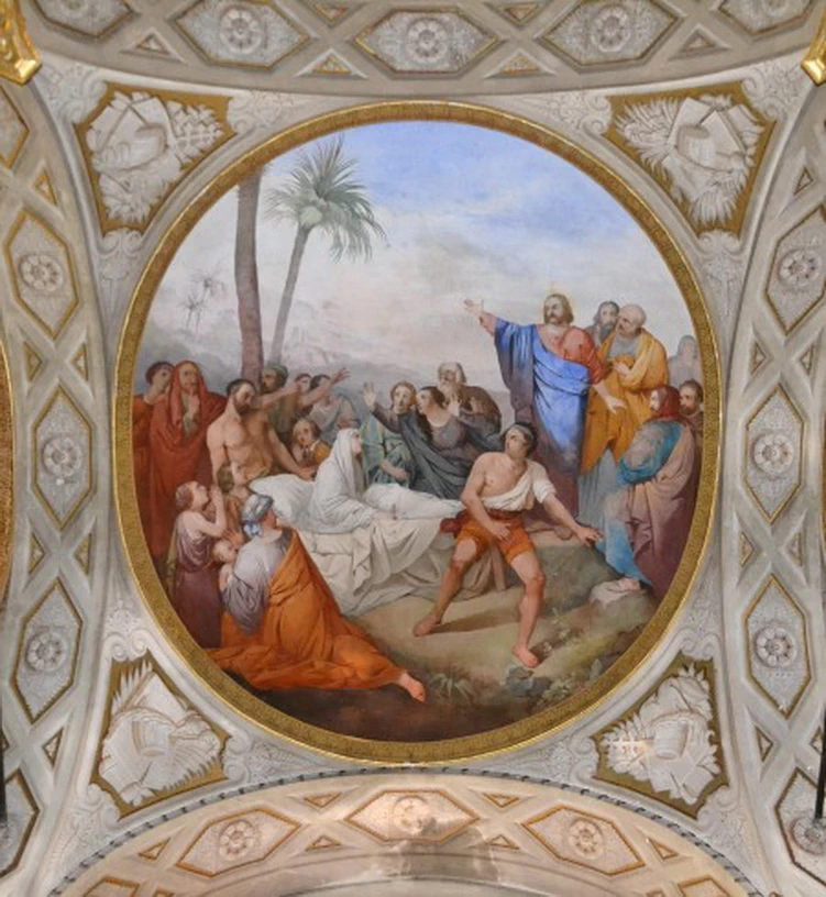 Gesù Cristo resuscita la figlia di Giairo - Chiesa di San Giacomo di Corte, Santa Margherita Ligure, Genova